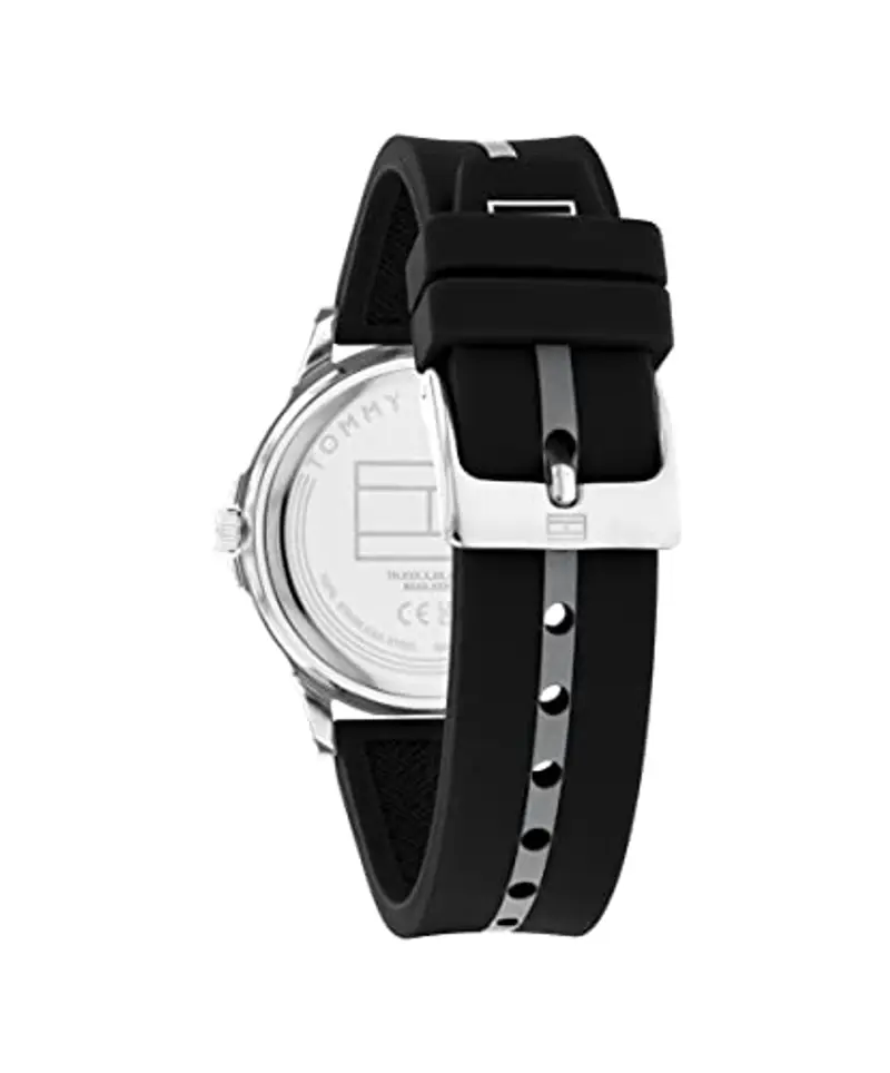 Tommy Hilfiger Orologio con Movimento al Quarzo a Tre Lancette per i Giovani con Cinturino in Silicone Nero - 1720034, Black miniatura 3