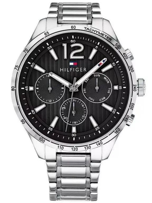 Tommy Hilfiger Orologio da Uomo Argento e Nero