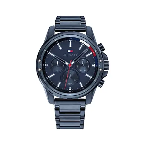 Tommy Hilfiger Orologio Multifunzione Analogico al Quarzo da Uomo con Cinturino in Acciaio Inossidabile o in Silicone