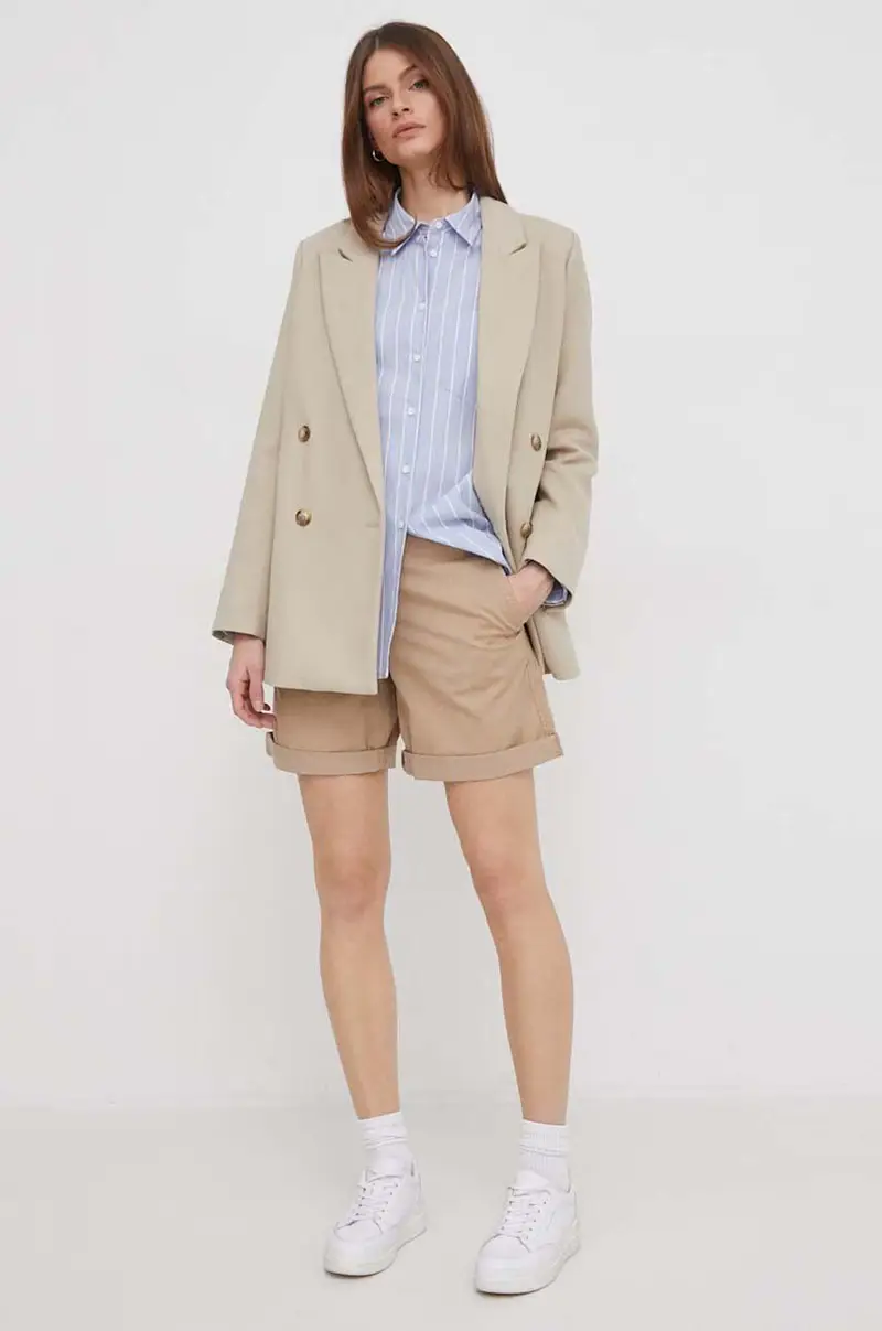 pantaloncini donna colore beige WW0WW42457 miniatura 2