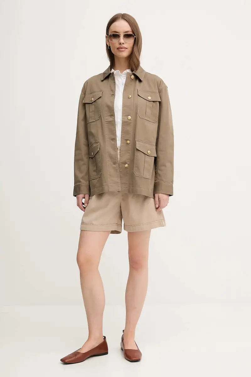 pantaloncini donna colore beige WW0WW44762 miniatura 2