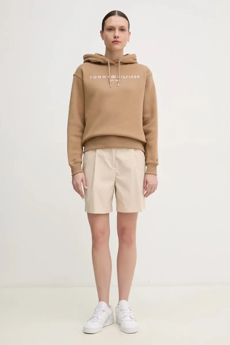 pantaloncini donna colore beige WW0WW44764 miniatura 2