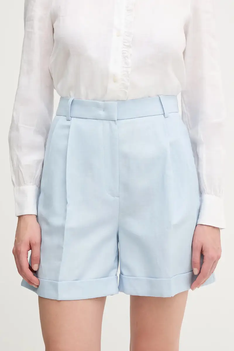 pantaloncini in lino misto donna colore blu WW0WW44767