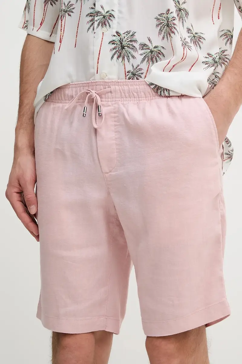 pantaloncini in lino uomo colore rosa MW0MW37804