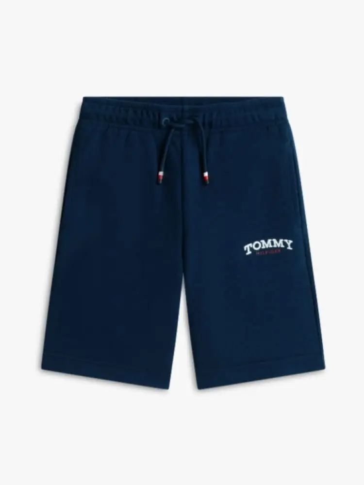 pantaloncini kids/junior blu con ricamo logo su gamba