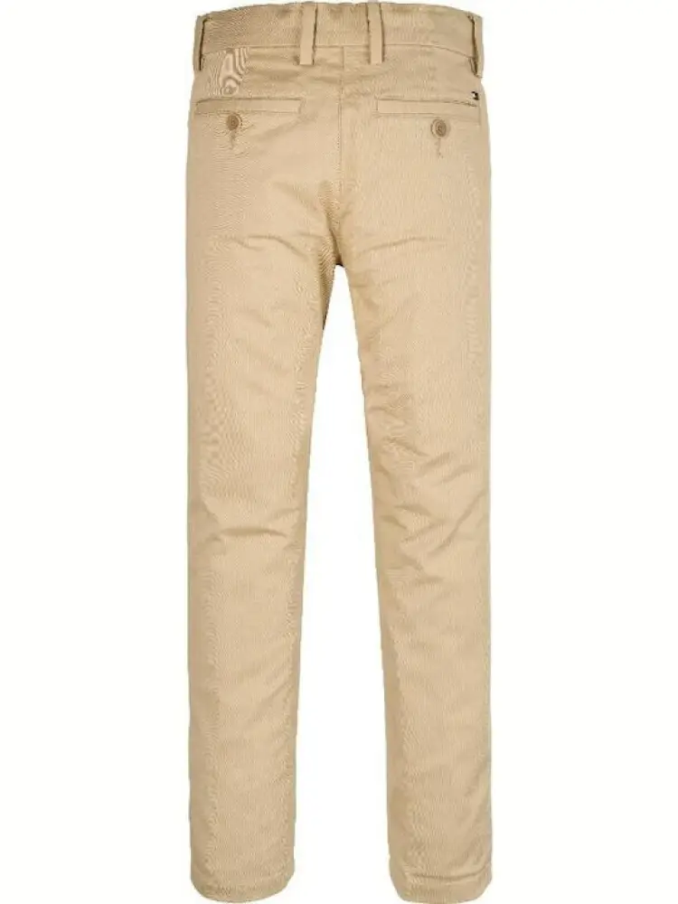pantalone beige bambino chino in cotone patch logo sul retro miniatura 2