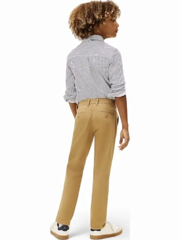 pantalone beige bambino logo sul retro miniatura 2