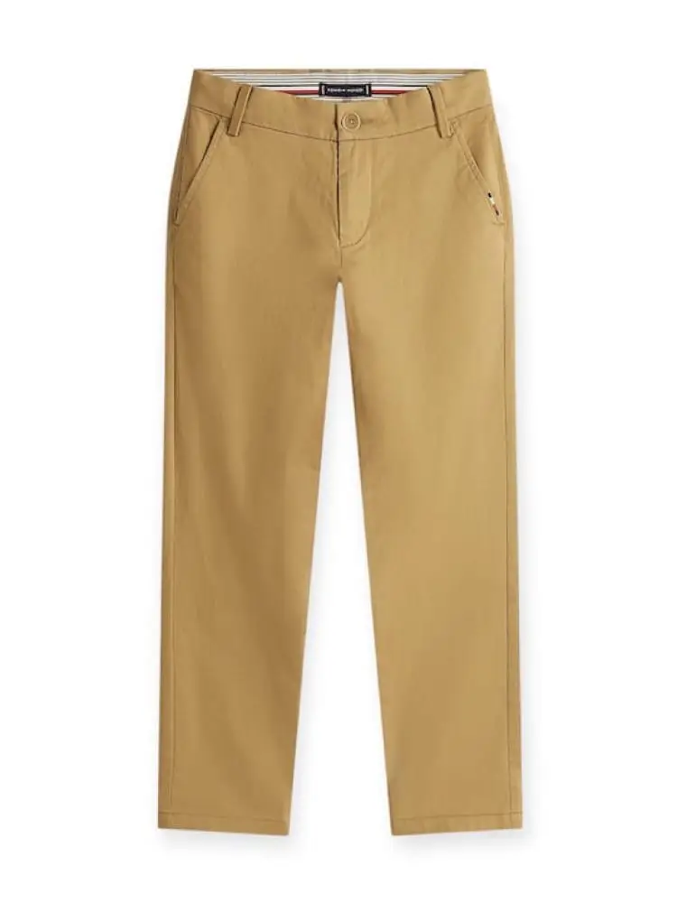 pantalone beige bambino logo sul retro