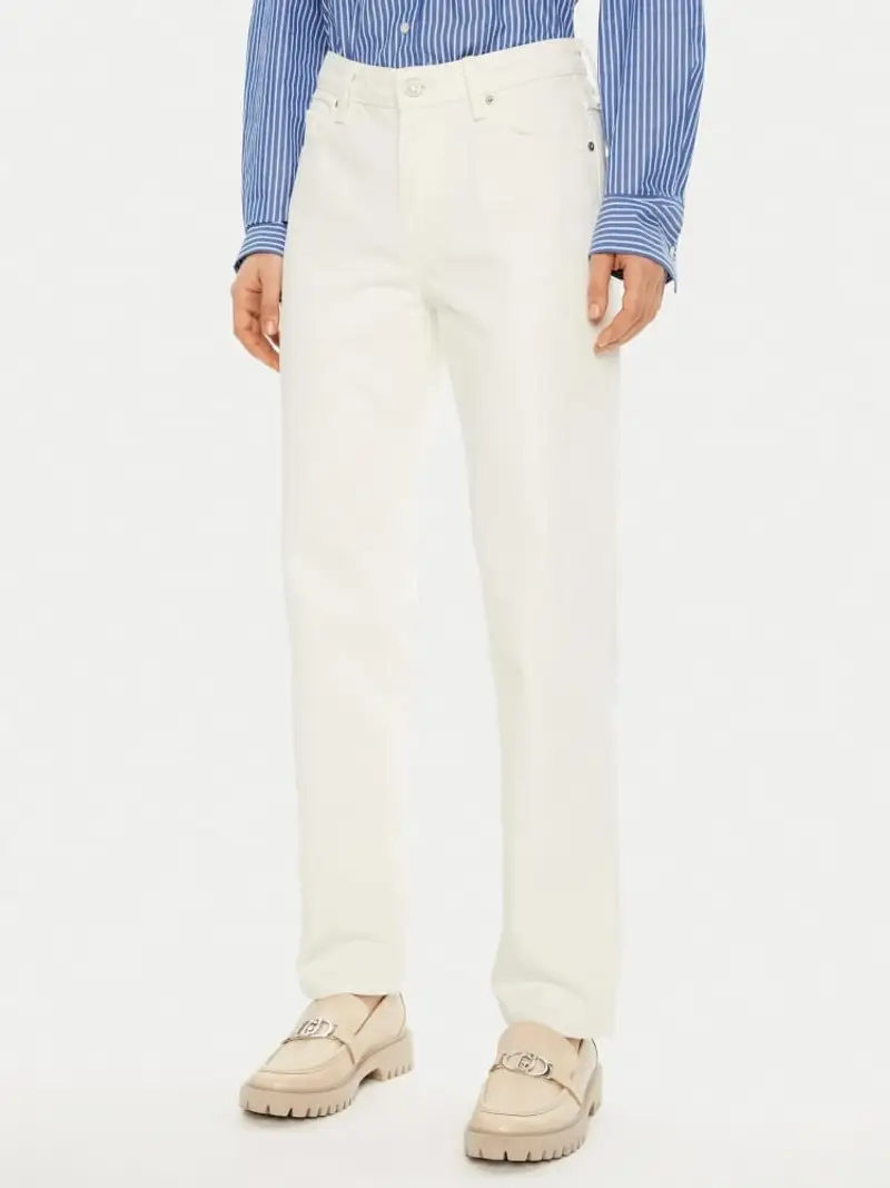 Tommy Hilfiger pantalone bianco in denim donna in cotone patch logo sul retro