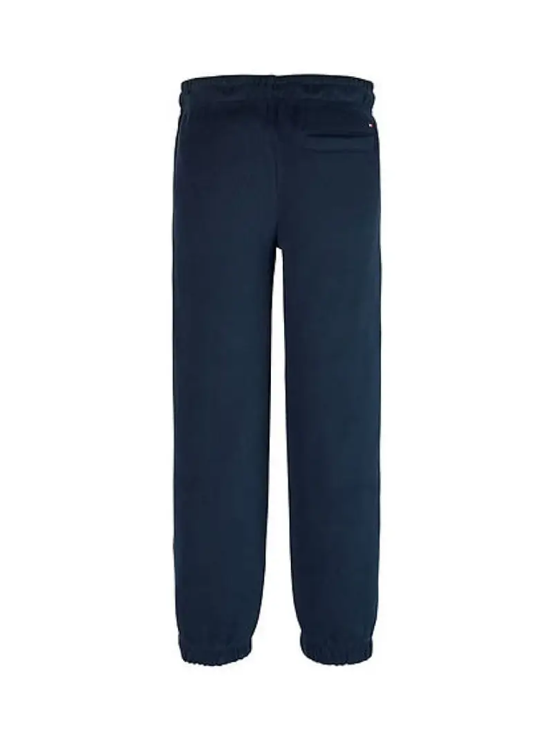 Tommy Hilfiger pantalone blu navy bambino tuta in cotone logo sul lato miniatura 2