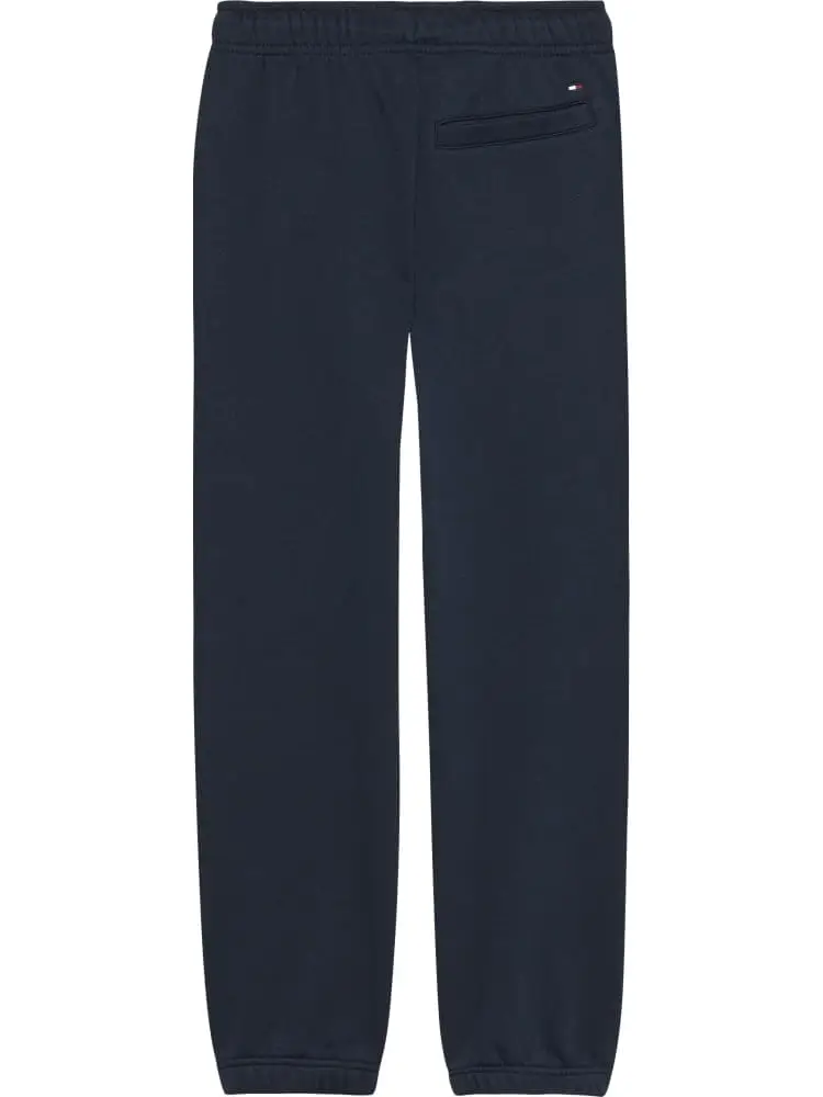 pantalone blu navy tuta in cotone logo bandiera sul lato miniatura 2