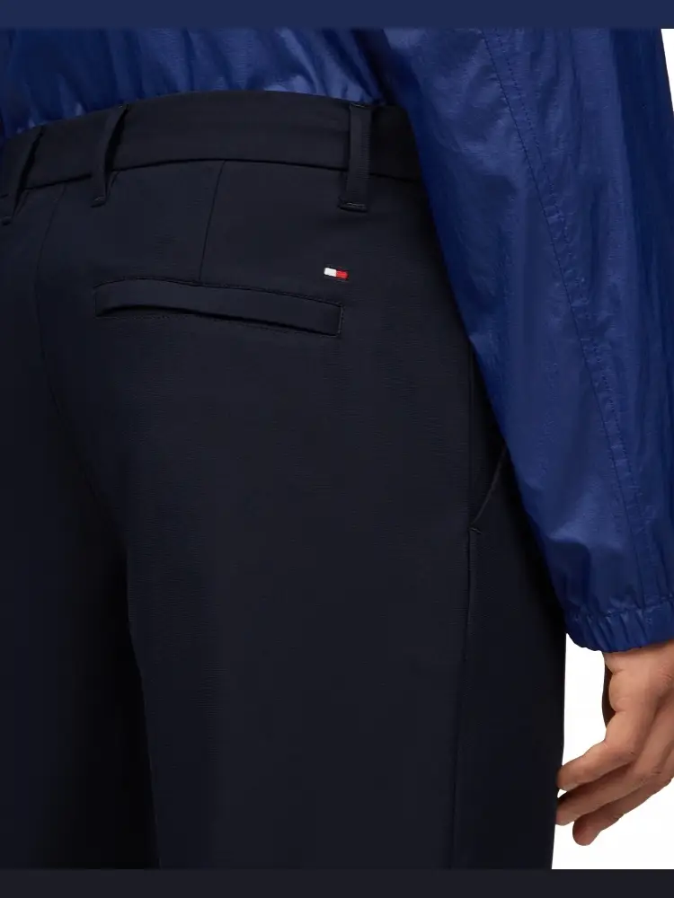 pantalone blu navy uomo in cotone mini logo sul retro miniatura 2