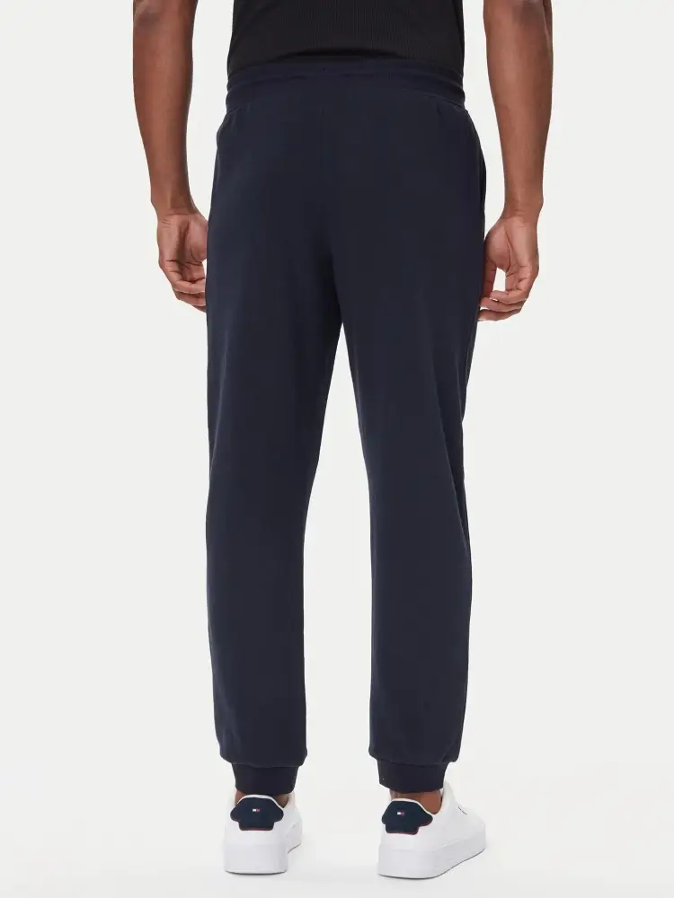 pantalone blu navy uomo tuta in cotone logo lettering verticale miniatura 2