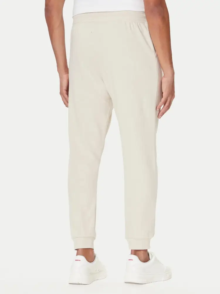 pantalone crema uomo tuta in cotone logo lettering miniatura 2