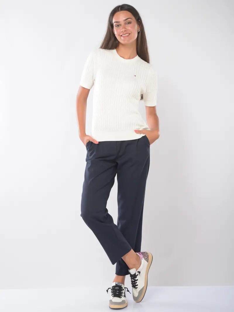 pantalone da donna Tommy Hilfiger chino Slim Straight Blu miniatura 2