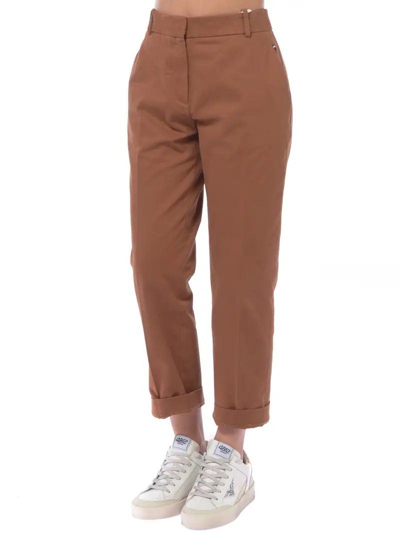pantalone da donna Tommy Hilfiger Chino Straight RAME