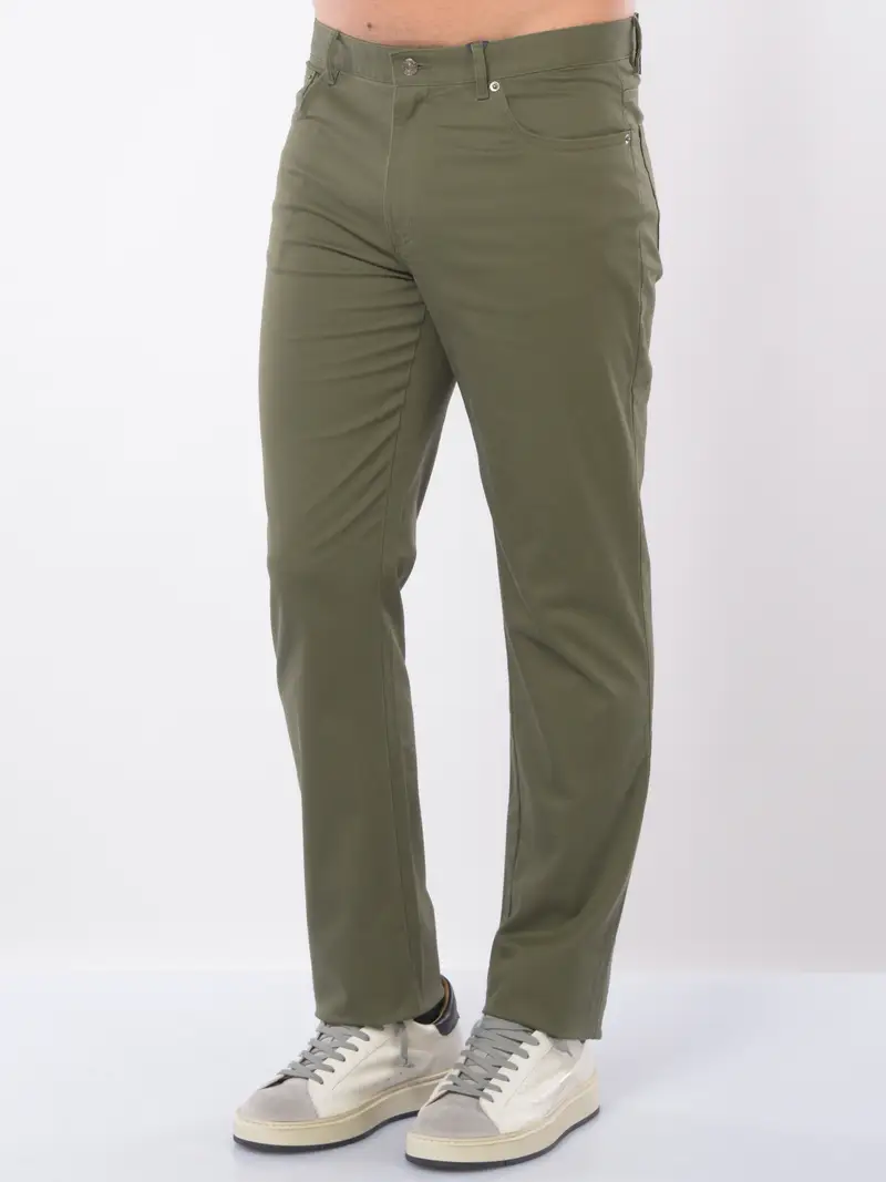 pantalone da uomo Tommy Hilfiger cinque tasche in cotone Verde
