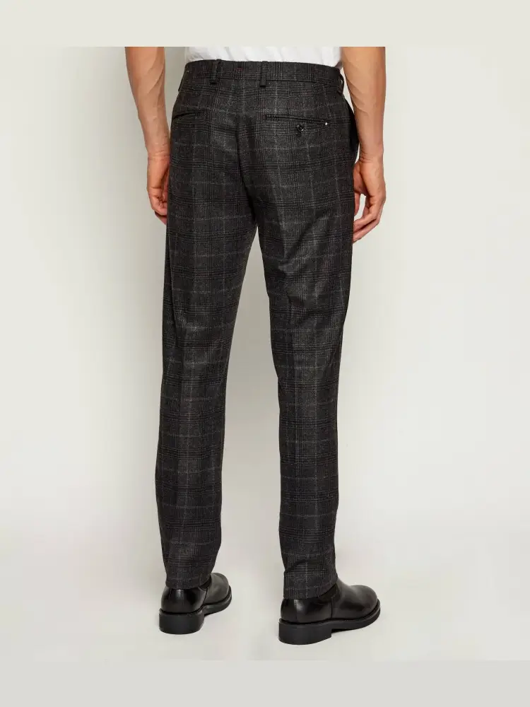 pantalone grigio scuro uomo in misto lana mini logo sul retro miniatura 3