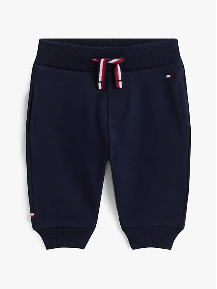 pantalone hogger infant in cotone blu con bandierina