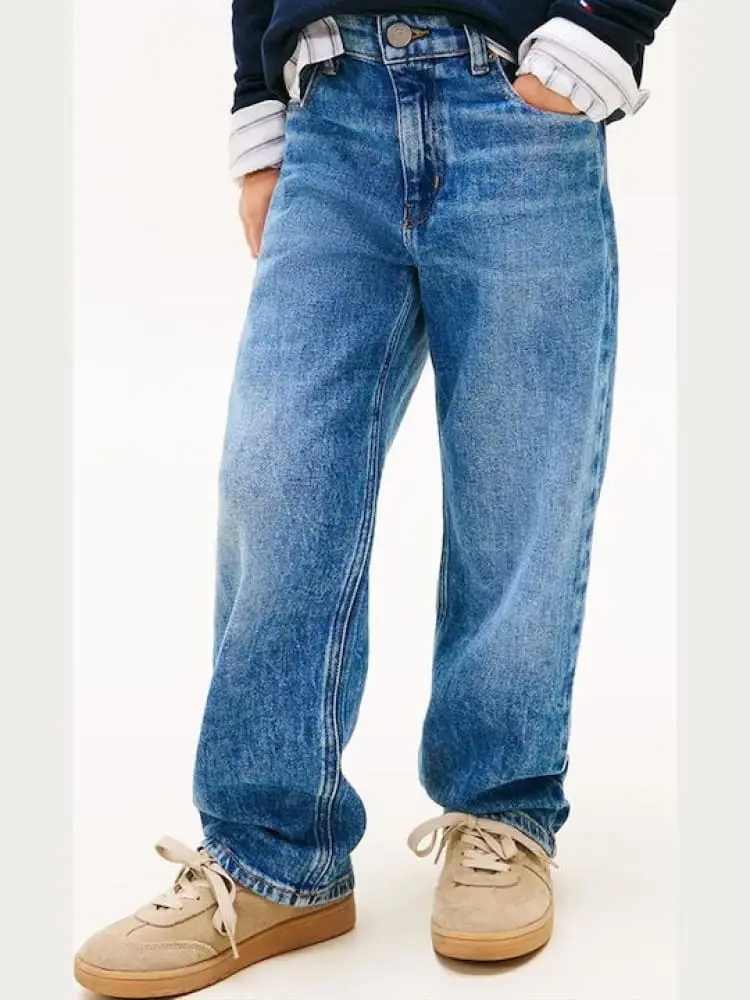 pantalone in denim bambino con logo miniatura 2