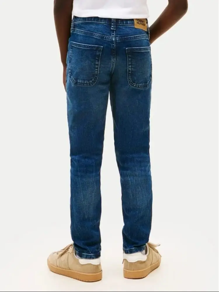 pantalone in denim bambino logo sul retro miniatura 2