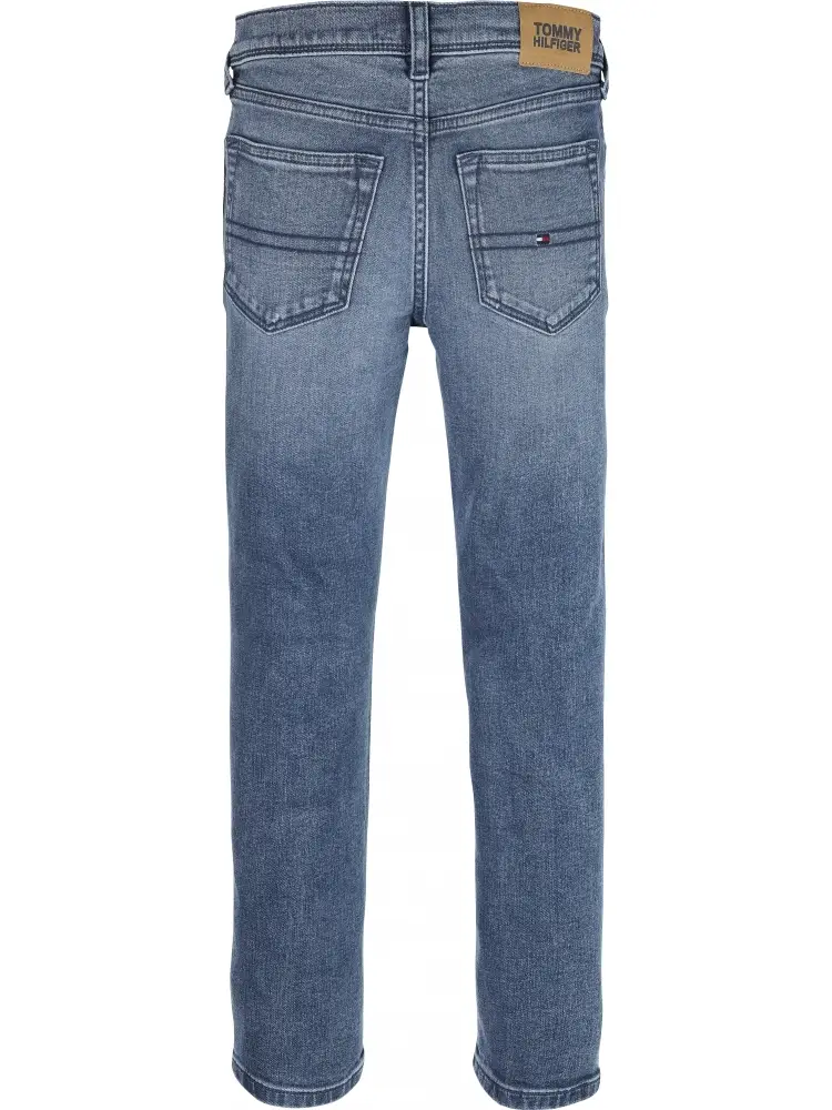 pantalone in denim bambino medio patch logo sul retro miniatura 2