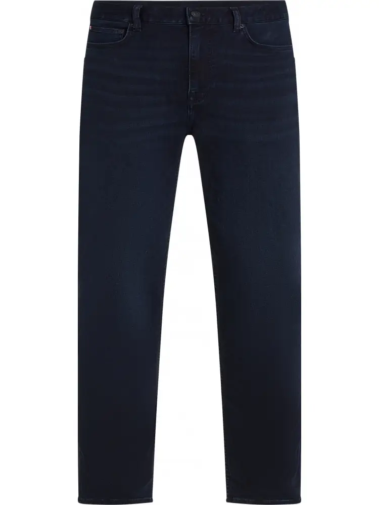 pantalone in denim blu scuro uomo slim fit micro logo sul retro