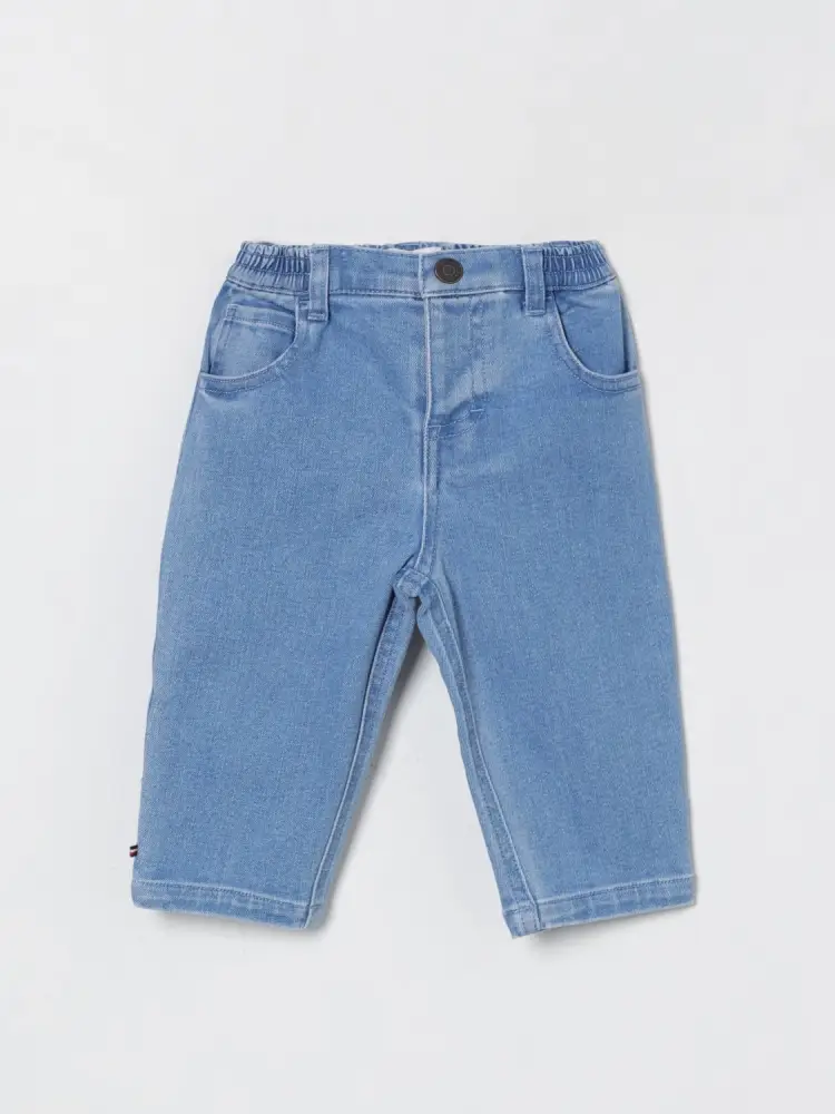 pantalone in denim chiaro neonato in cotone logo sul retro