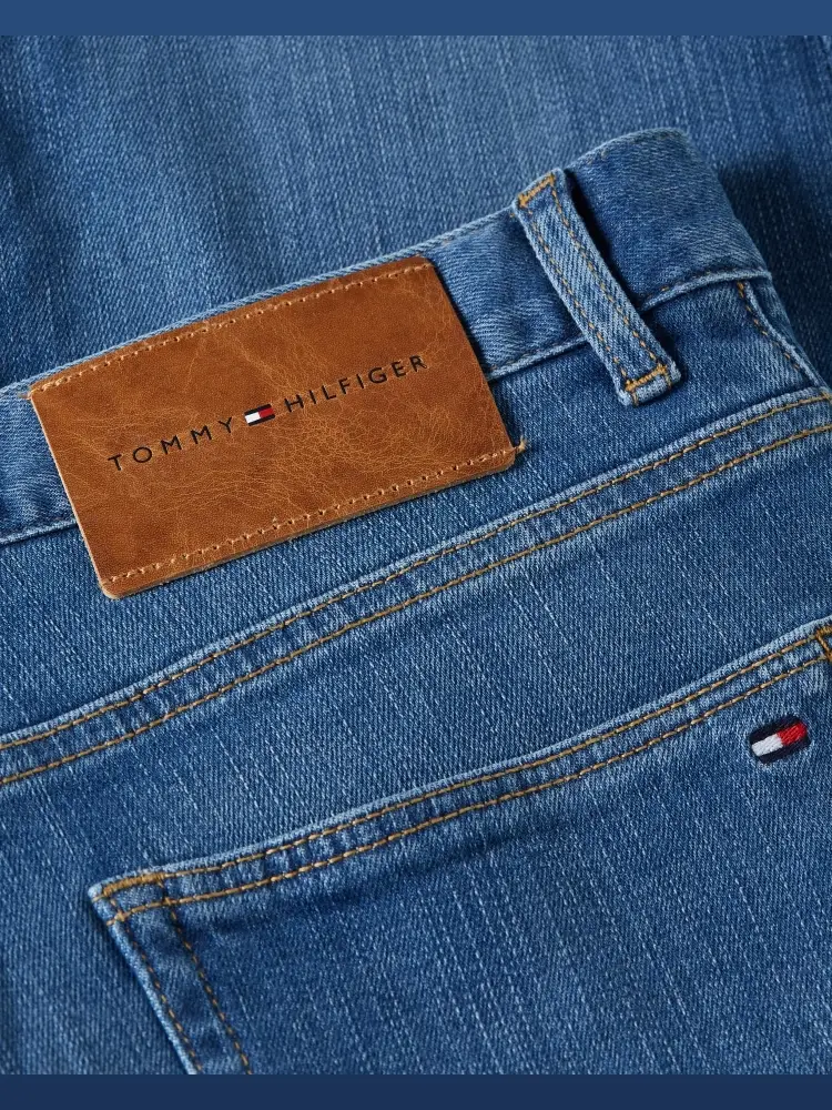 pantalone in denim uomo medium in cotone patch logo sul retro miniatura 3