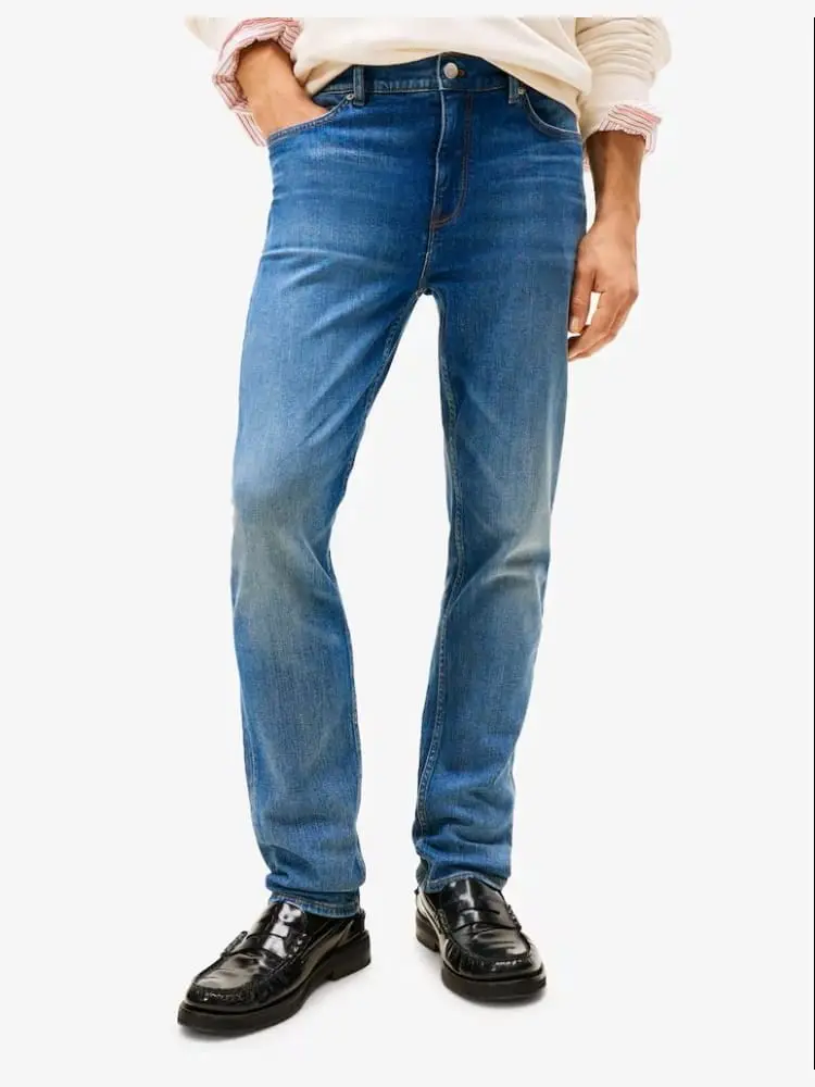 pantalone in denim uomo mini logo