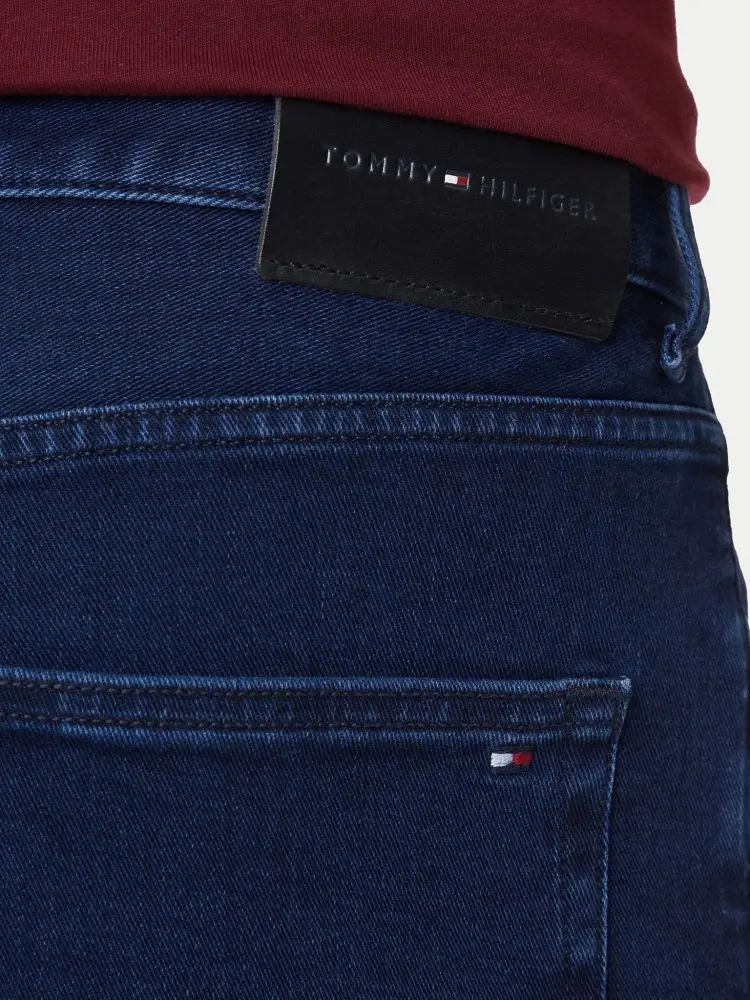 pantalone in denim uomo scuro patch logo sul retro miniatura 2