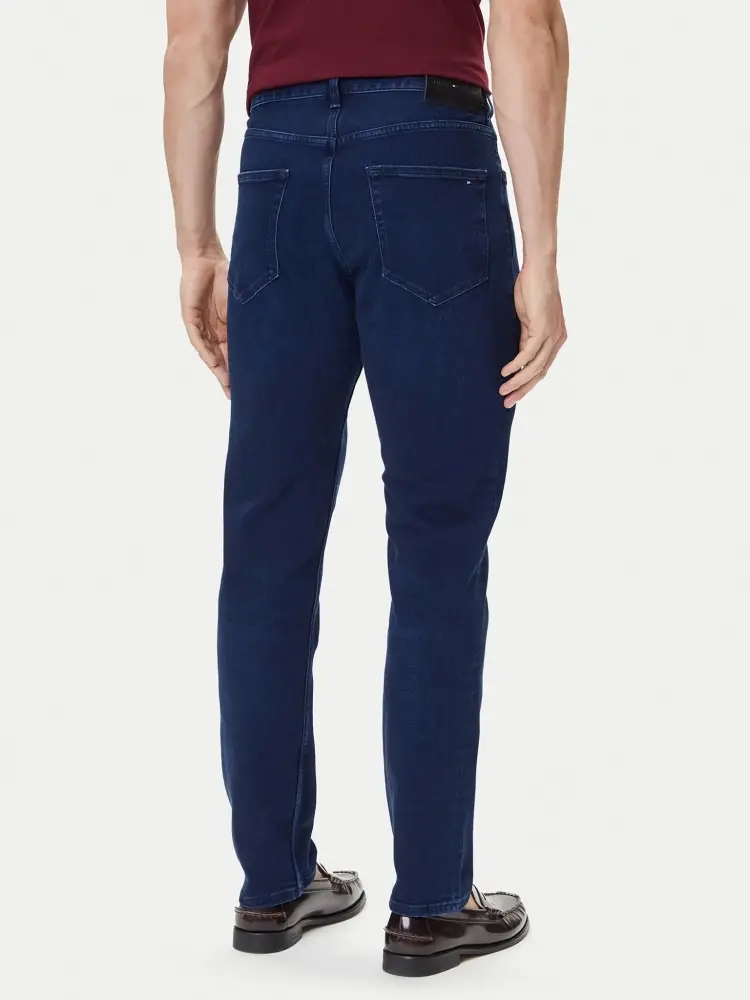 pantalone in denim uomo scuro patch logo sul retro miniatura 3