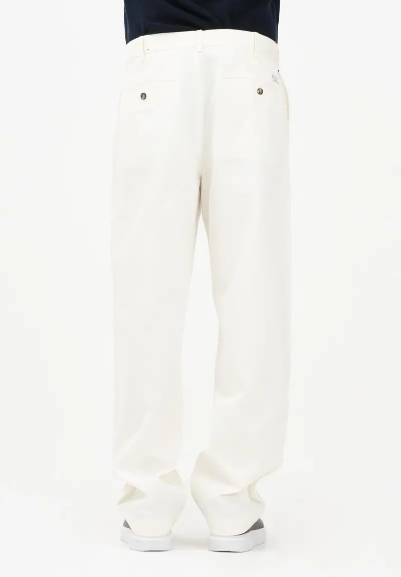 Pantalone relaxed fit panna da uomo miniatura 3