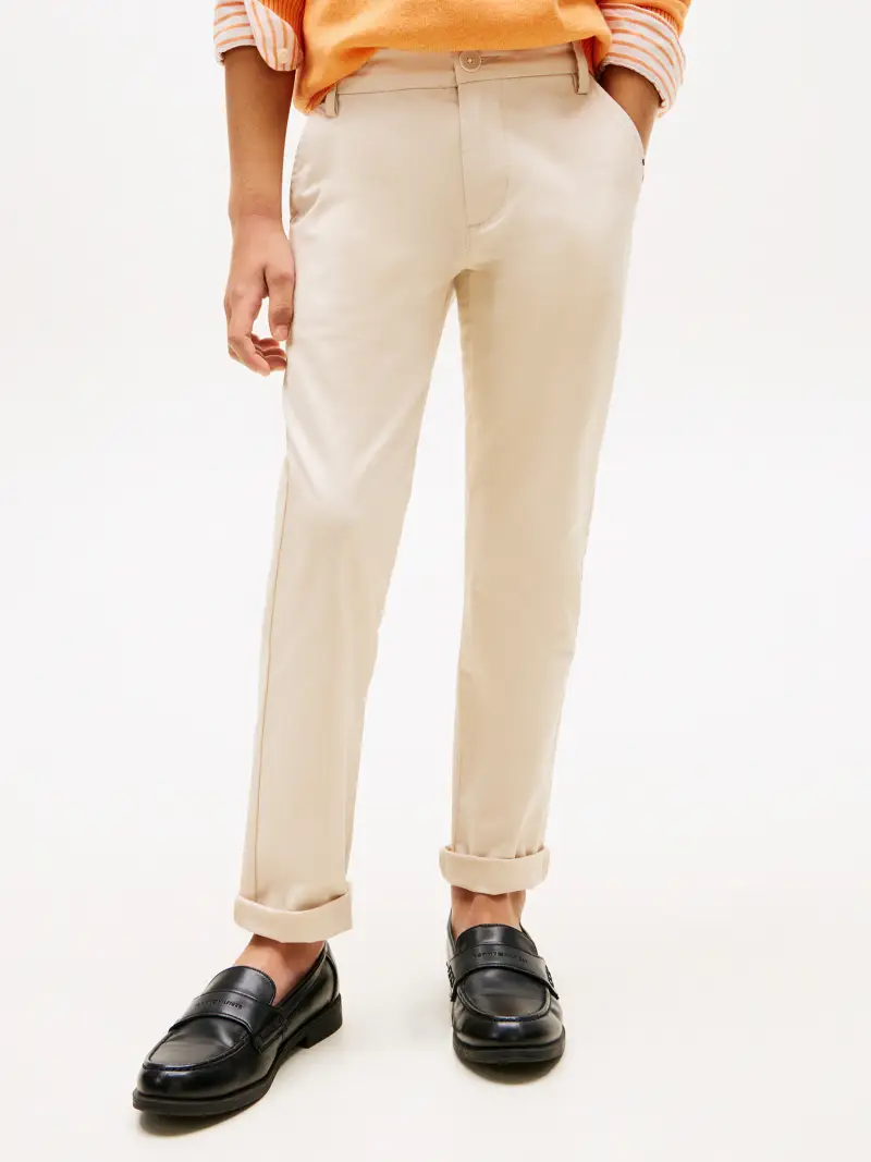 Tommy Hilfiger Pantaloni beige in cotone miniatura 2
