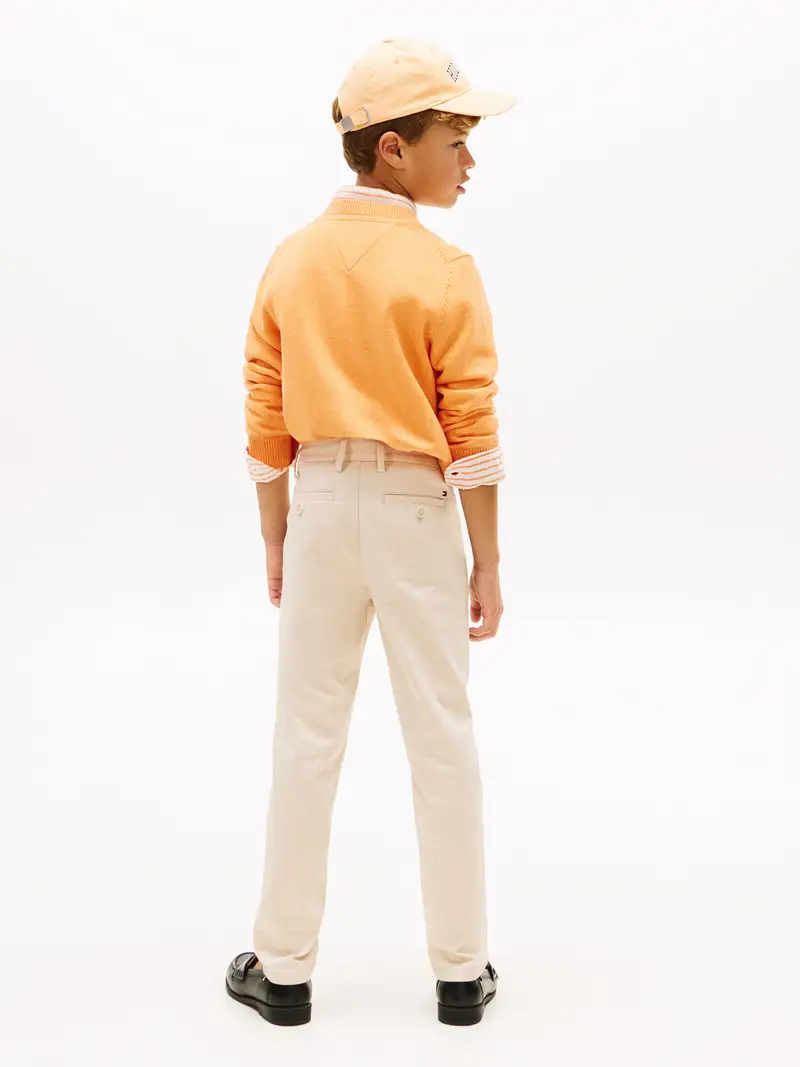 Tommy Hilfiger Pantaloni beige in cotone miniatura 3