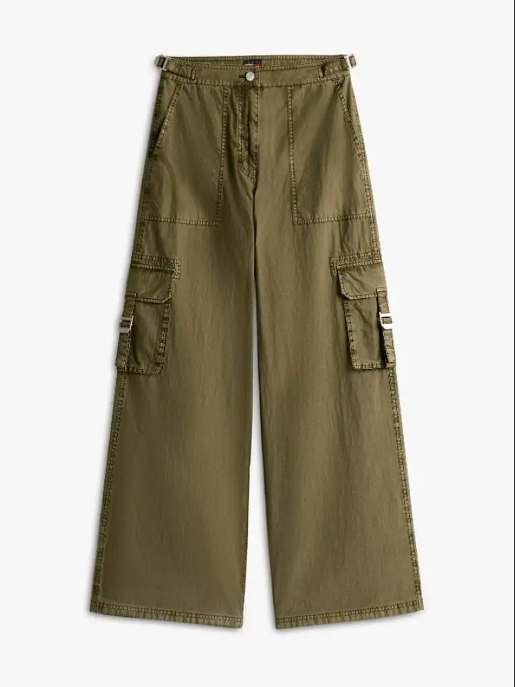 pantaloni cargo donna verde oliva larghi