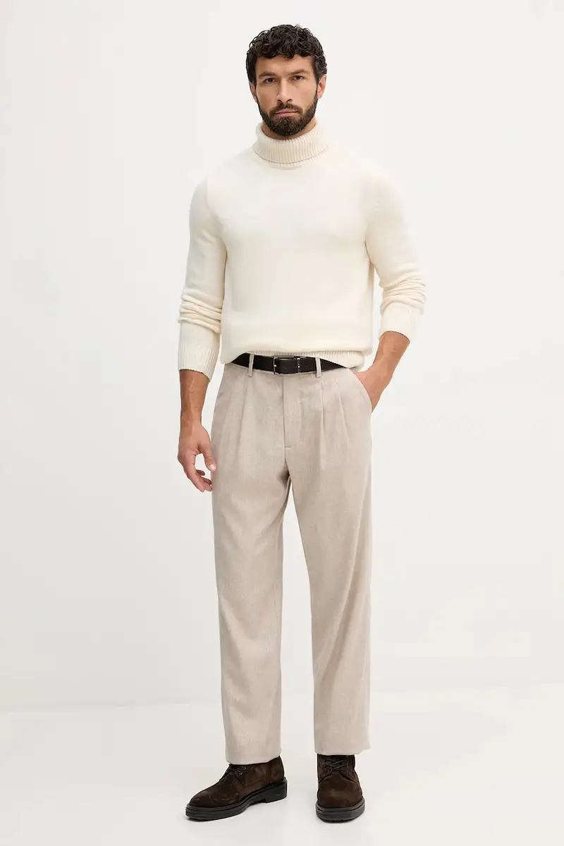 pantaloni con lana colore beige MW0MW41341 miniatura 2