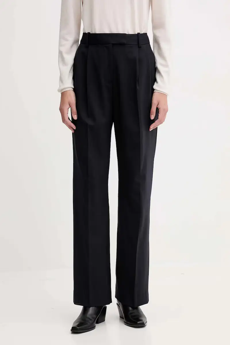 pantaloni con lana colore blu navy WW0WW48352