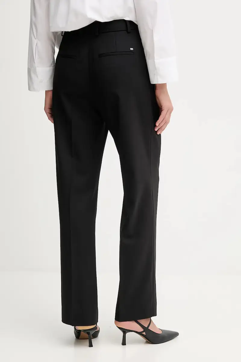 pantaloni con lana colore nero WW0WW48352 miniatura 3