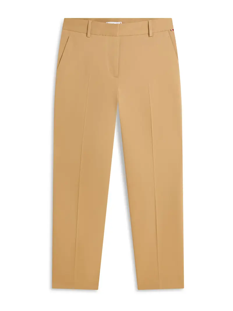 Pantaloni con piega frontale camello