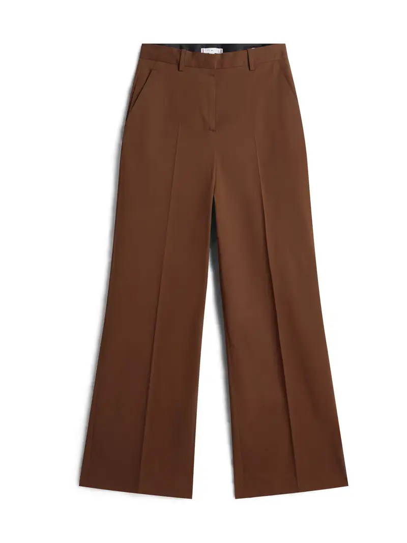 Pantaloni con piega frontale marrone