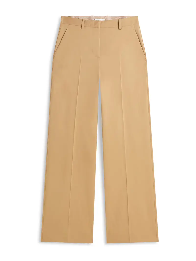 Pantaloni con piega frontale sabbia