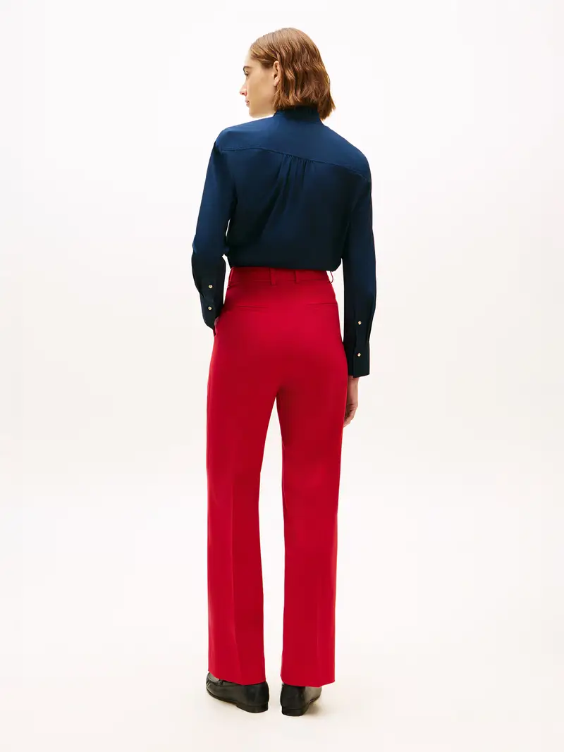 Pantaloni con pieghe rosso miniatura 3