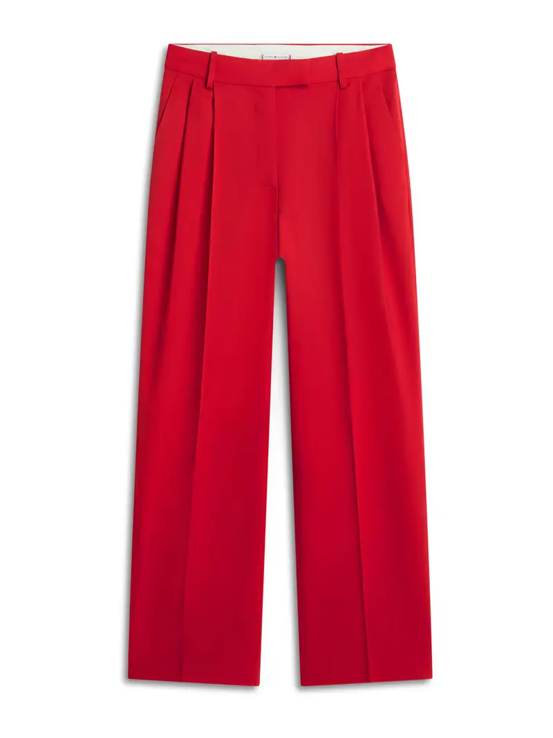 Pantaloni con pieghe rosso