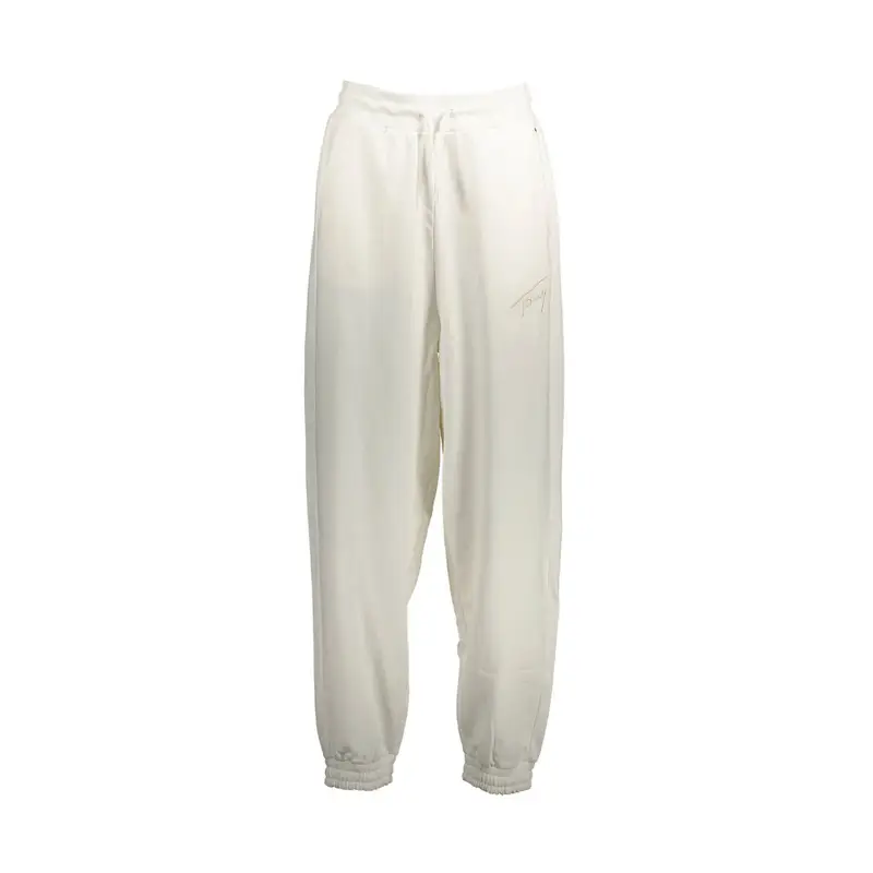 Tommy Hilfiger Pantaloni Donna Bianco con Ricamo