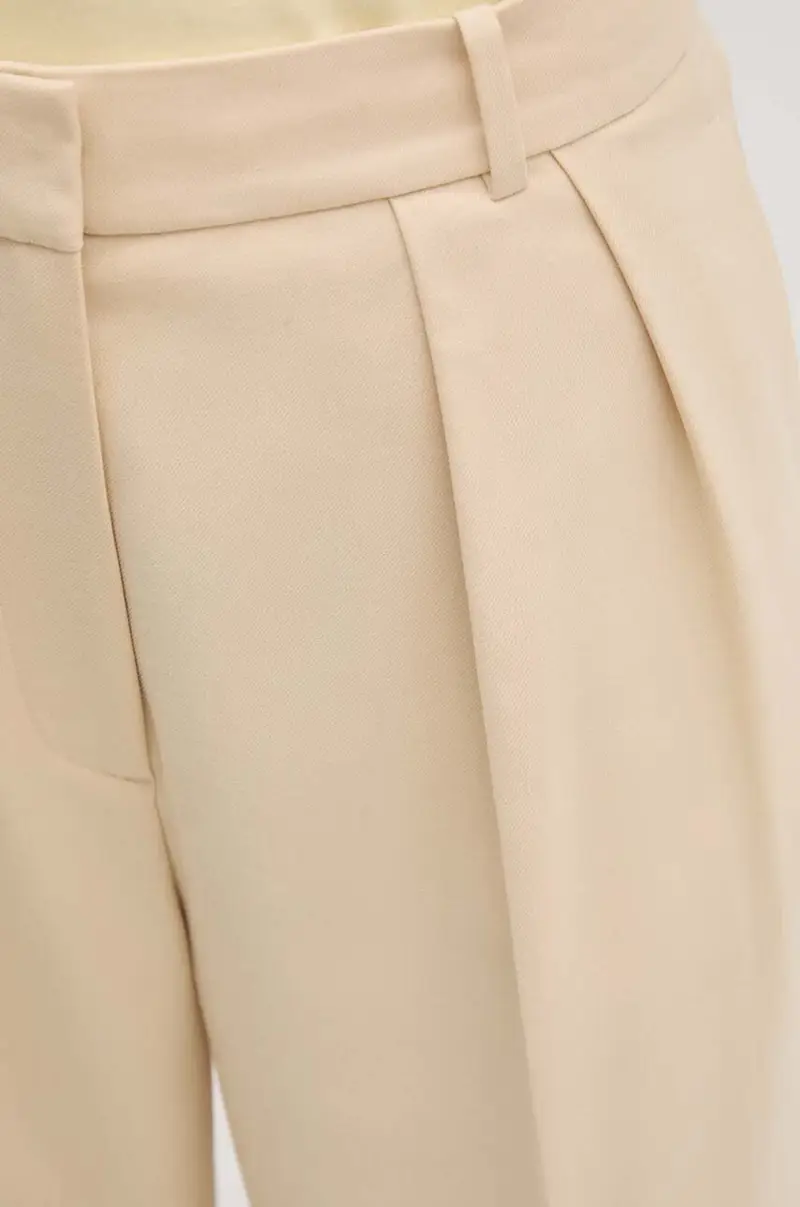 pantaloni donna colore beige miniatura 4