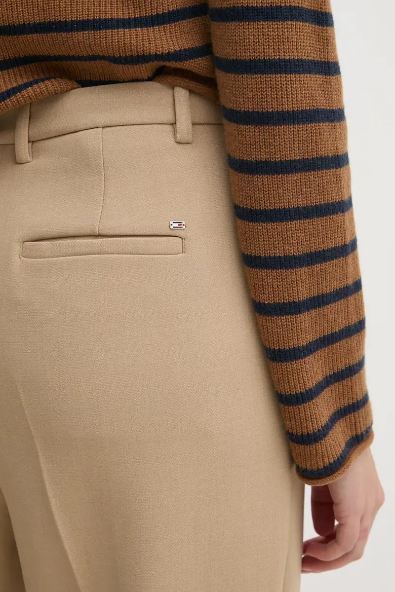 pantaloni donna colore beige WW0WW43875 miniatura 4