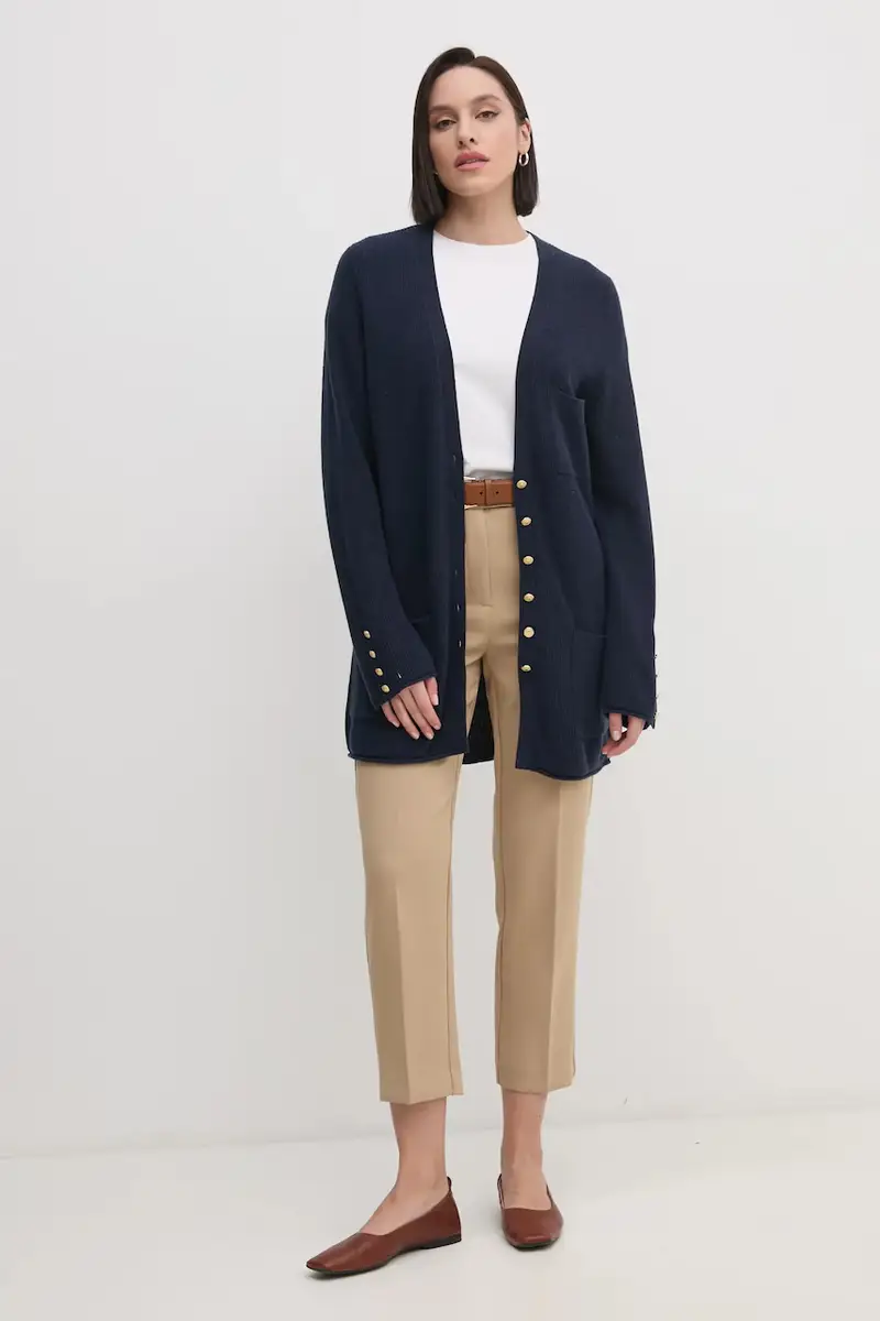 pantaloni donna colore beige WW0WW44090 miniatura 2