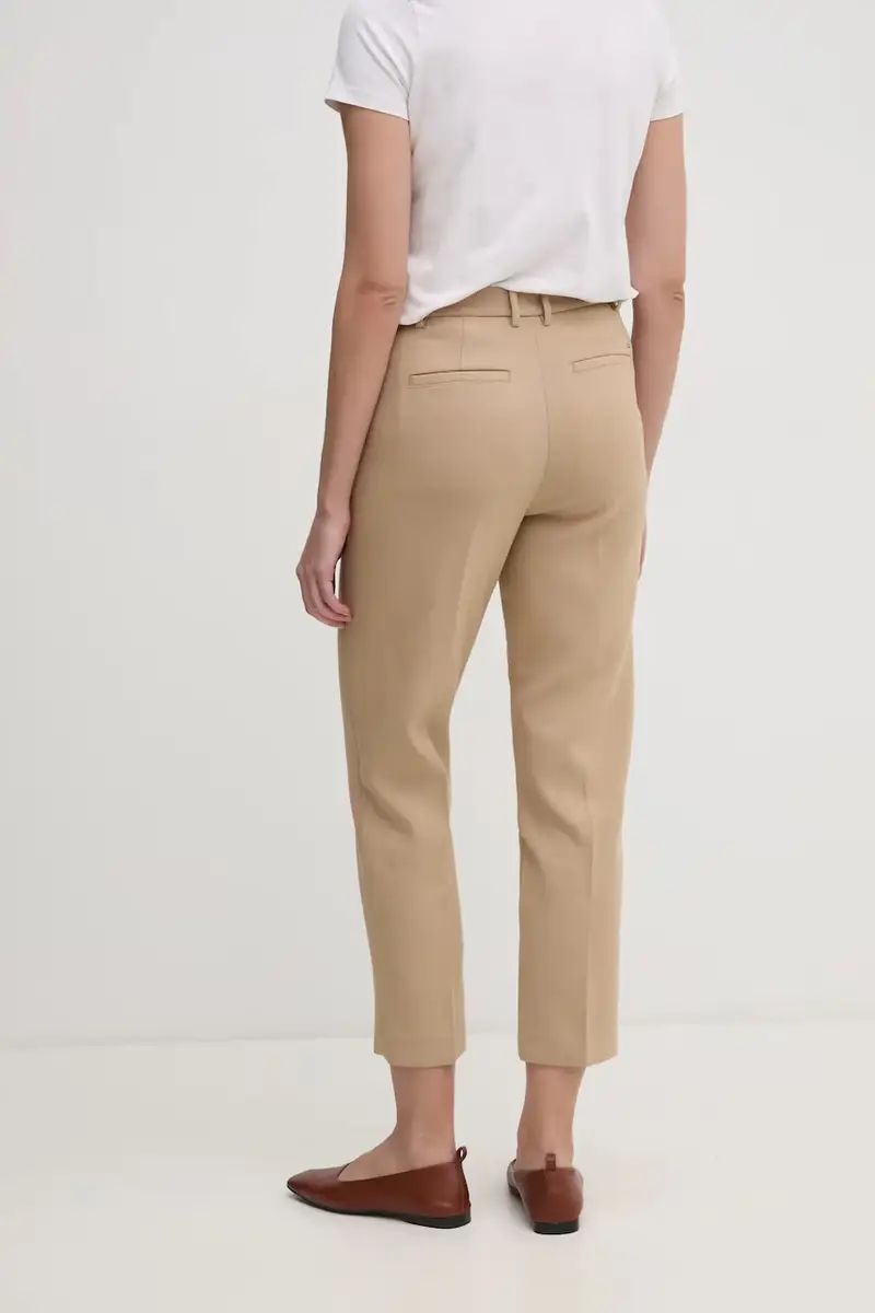 pantaloni donna colore beige WW0WW44090 miniatura 3