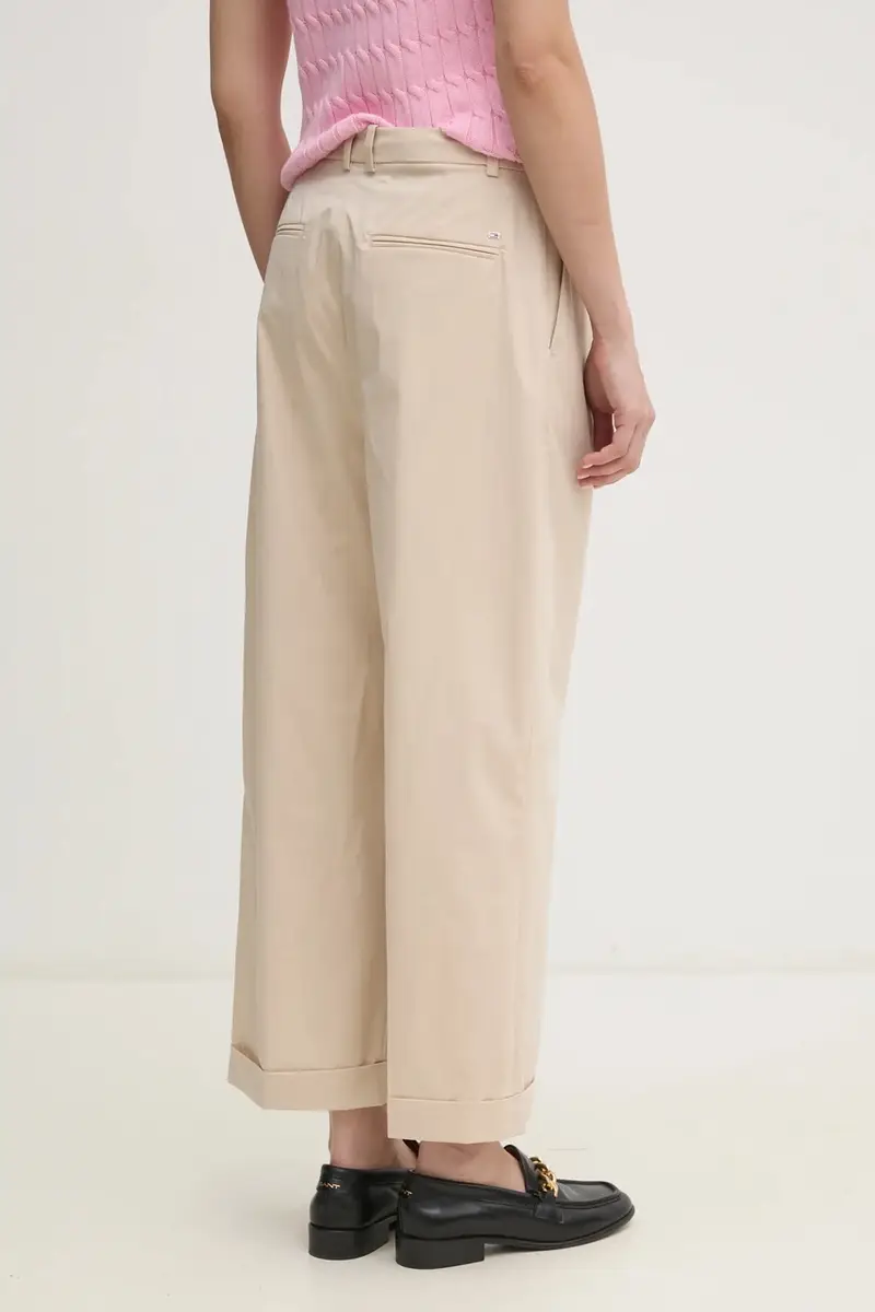 pantaloni donna colore beige WW0WW44783 miniatura 3